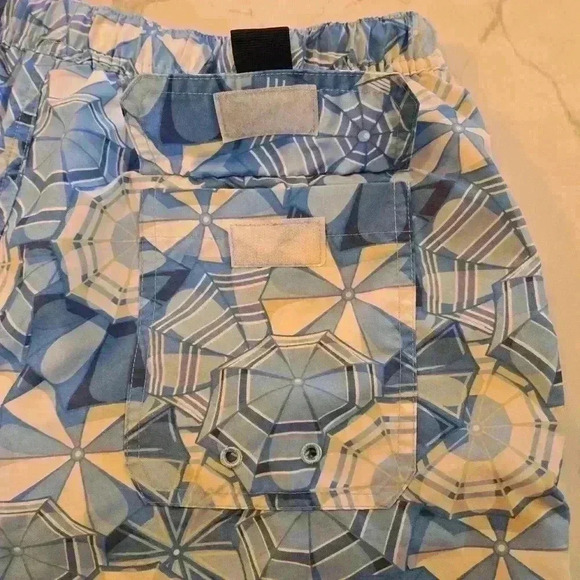 Vineyard Vines Mens Umbrella Abstract Print Swim Trunks Blue White Size Large - Picture 3 of 10